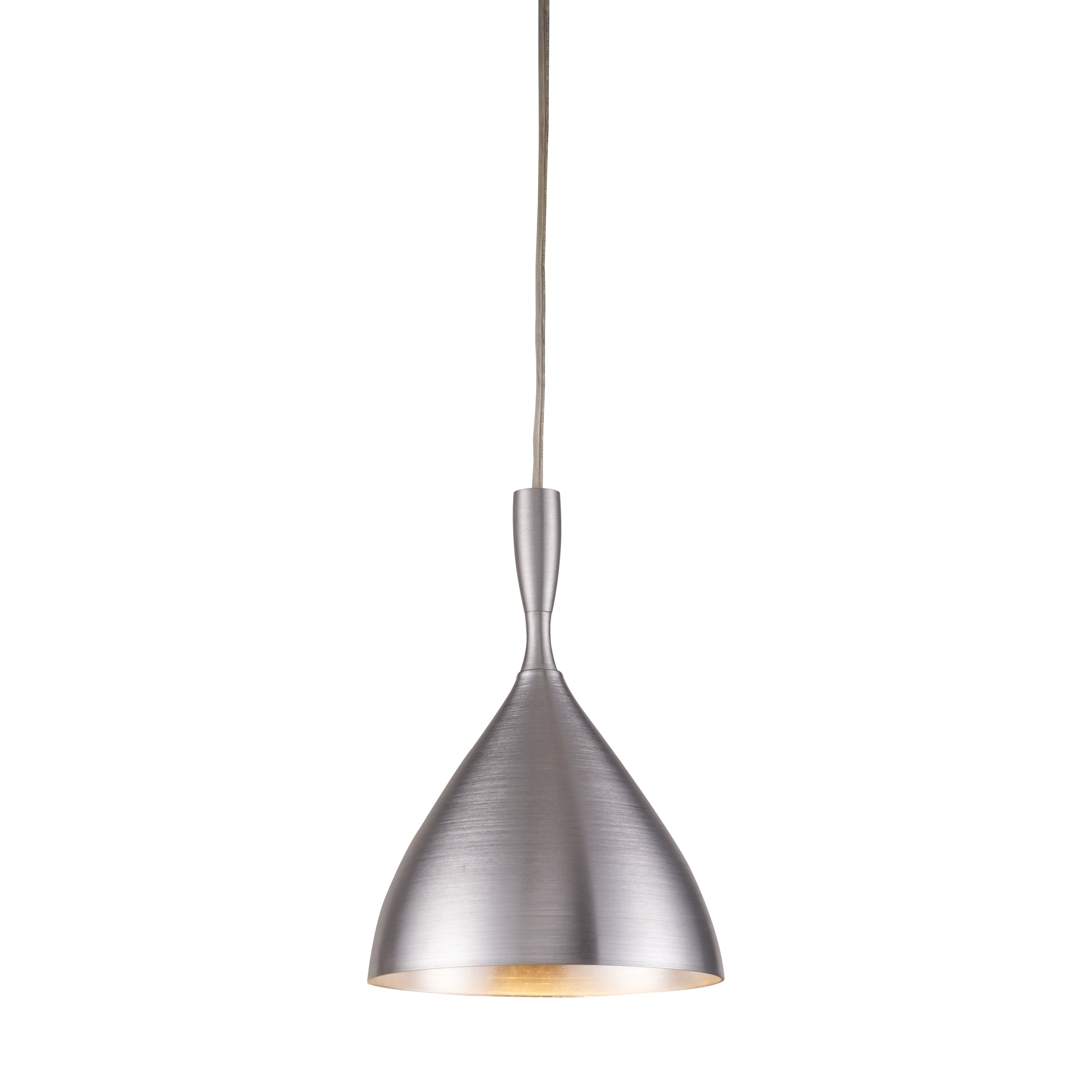 Spun Aluminum 7 Inch Wide 1 Light Pendant In French Brass 7In W X 7In D X 10In H