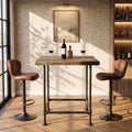 Square Bar Table Solid Wood Tabletop With Sturdy Metal Frame 35.43 L 35.43 W 35.83 H