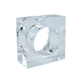 Square Block Design Crystal Glass Napkin Ring Set Of 4