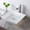 Square Ceramic Vessel Sink In White