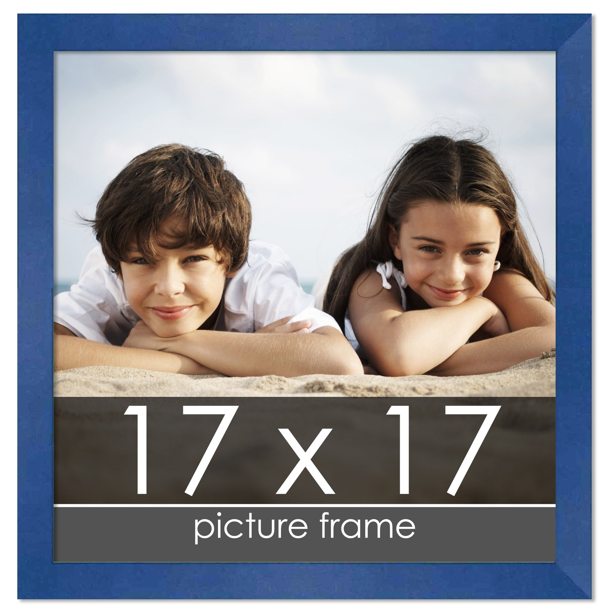 Square Classic Modern Blue Picture Frame Uv Acrylic Foam Board Backing Hanging Hardware