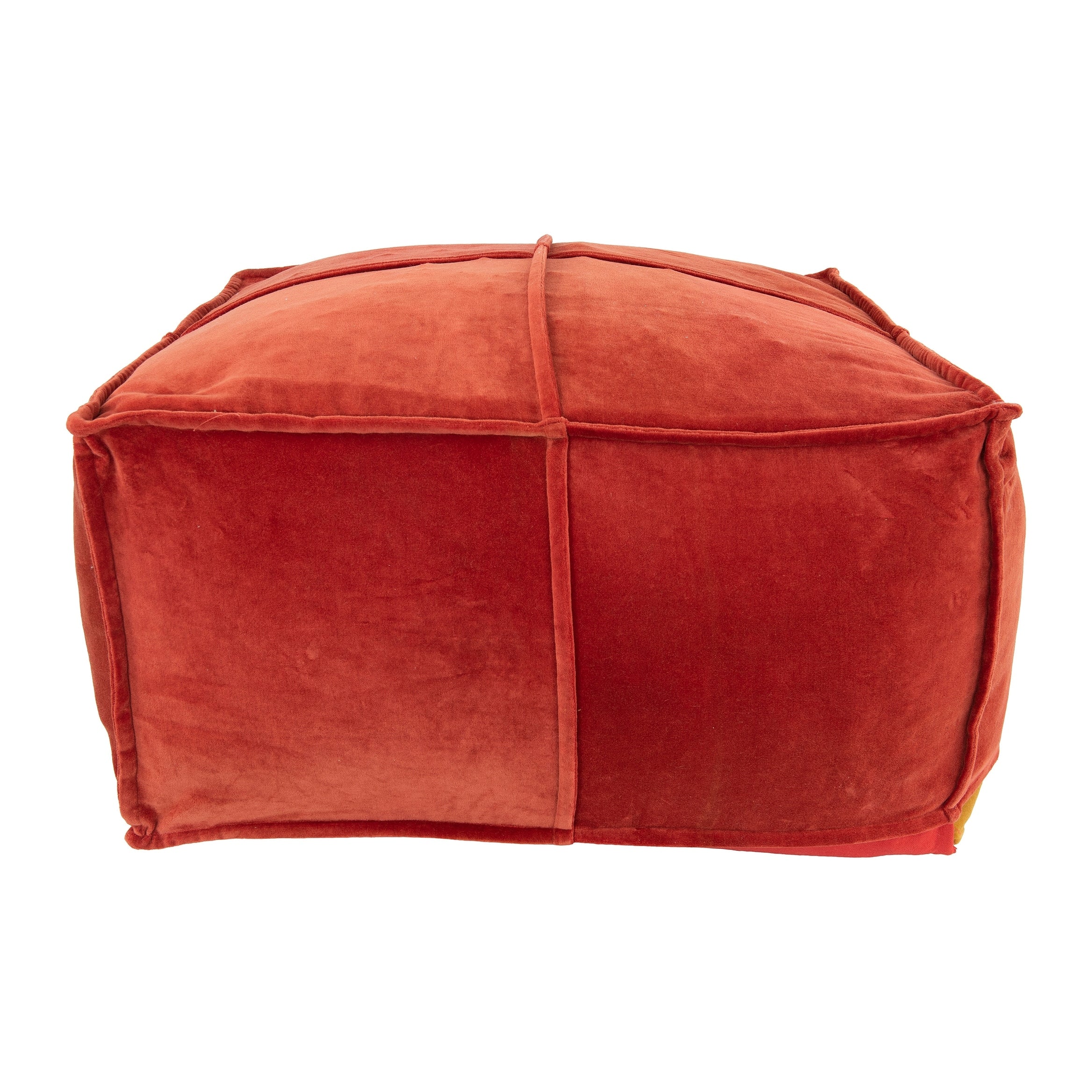 Square Cotton Velvet Pouf