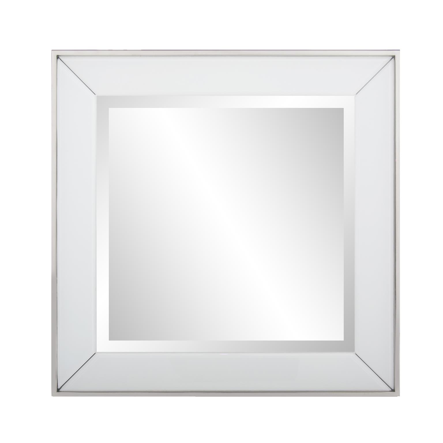 Square Devon Mirror In White 24H X 24W X 2D