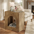 Square End Table 2 Tier Accent Side Table With Open Shelf Arched Nightstand For Living Room Bedroom
