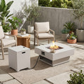 Square Iron Outdoor Propane Fire Pit Table With Hidden Fuel Tank 50 000 Btu Weather Resistant Gas Fire Pit