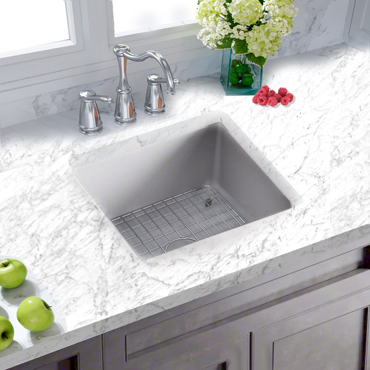 16 Inch Square Fireclay Kitchen Prep Or Bar Sink 18 X 18 X8.5 Inches