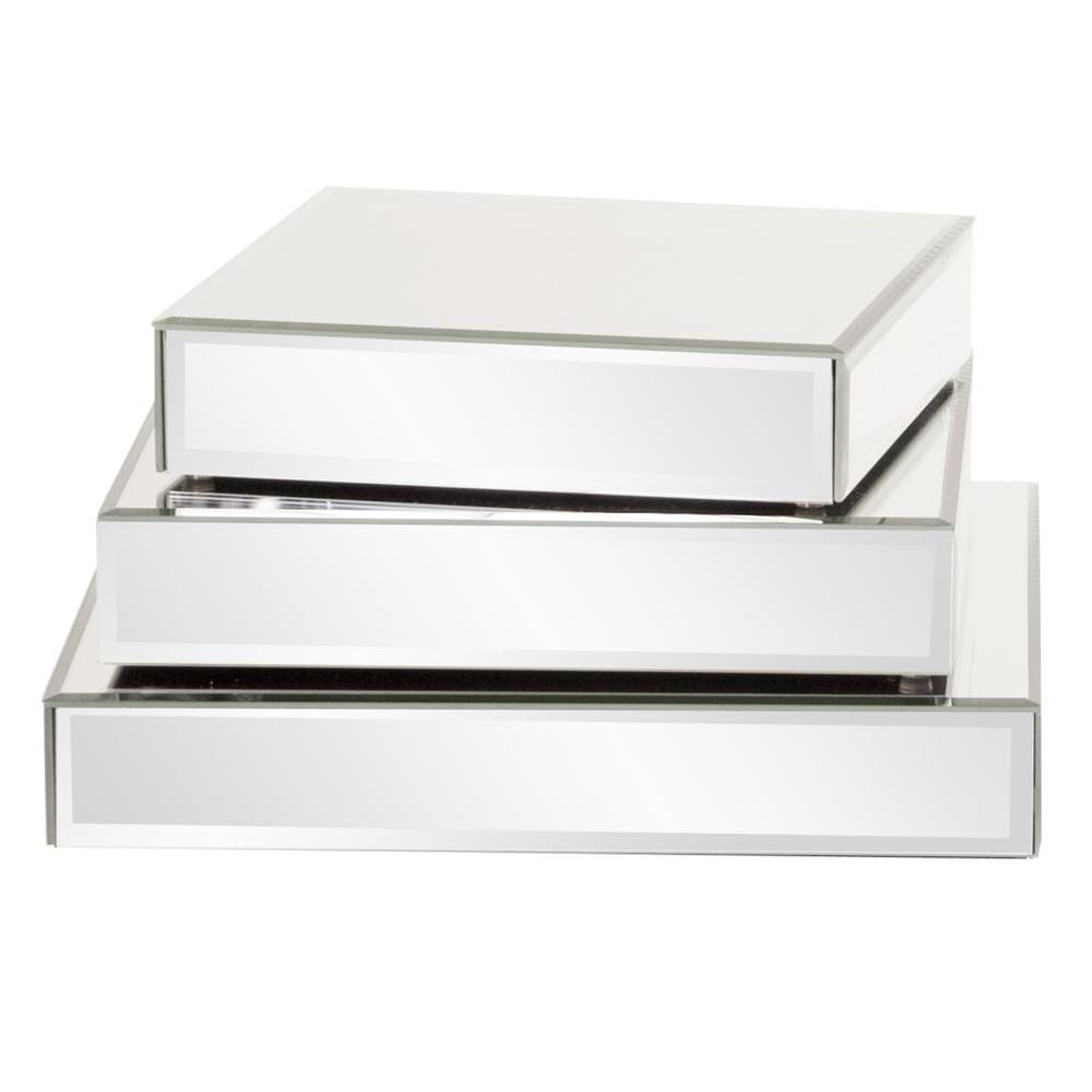 Square Mirrored Display Platforms Set Of 3