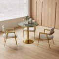 Square Modern Dinning Table 31.5 Inches Bistro Table Tulip Table With Faux Marble Top Sturdy Metal Frame Diameter