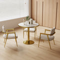 Square Modern Dinning Table 31.5 Inches Bistro Table Tulip Table With Faux Marble Top Sturdy Metal Frame Diameter