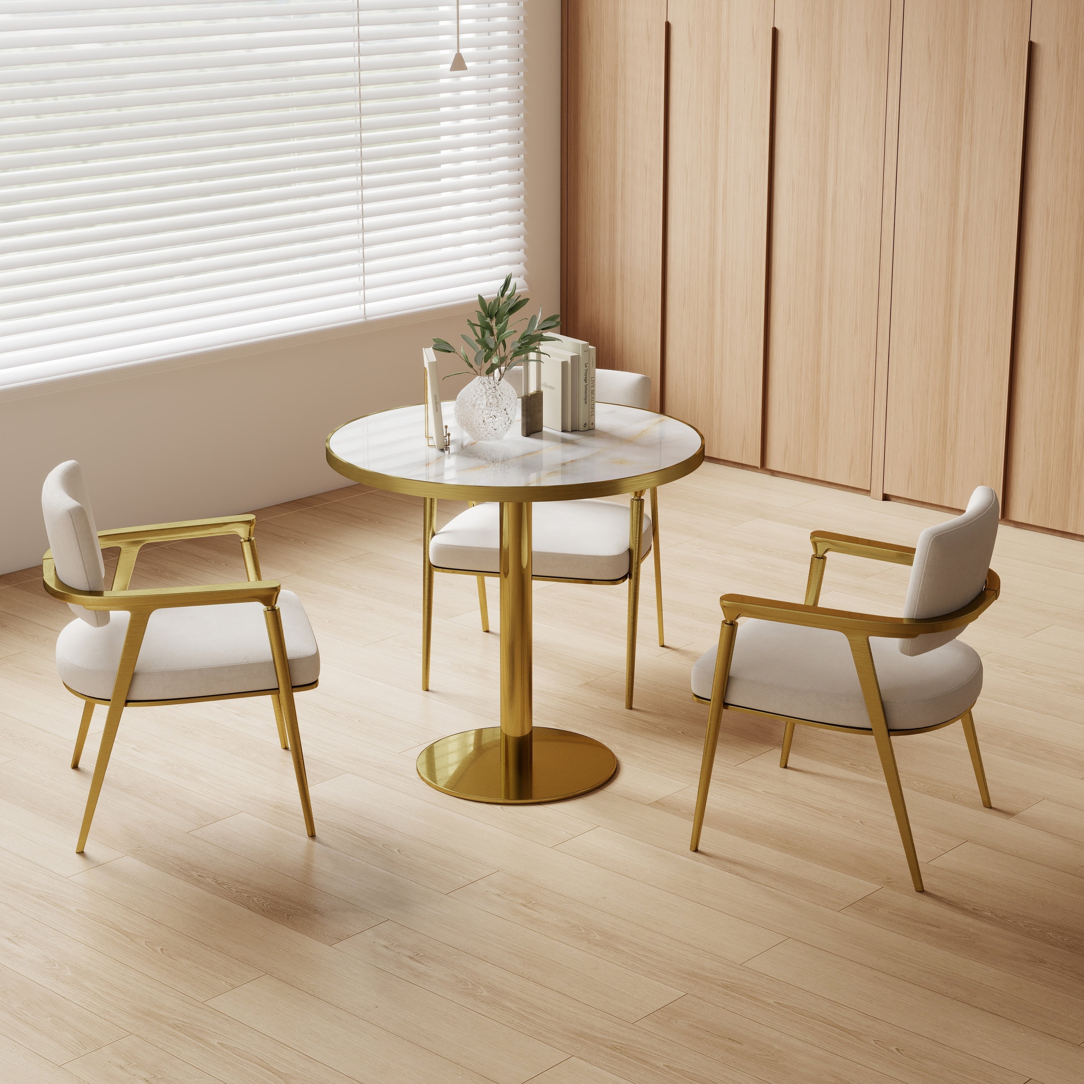 Square Modern Dinning Table 31.5 Inches Bistro Table Tulip Table With Faux Marble Top Sturdy Metal Frame Diameter