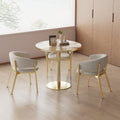 Square Modern Dinning Table 31.5 Inches Bistro Table Tulip Table With Faux Marble Top Sturdy Metal Frame Diameter