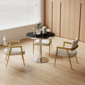 Square Modern Dinning Table 31.5 Inches Bistro Table Tulip Table With Faux Marble Top Sturdy Metal Frame Diameter