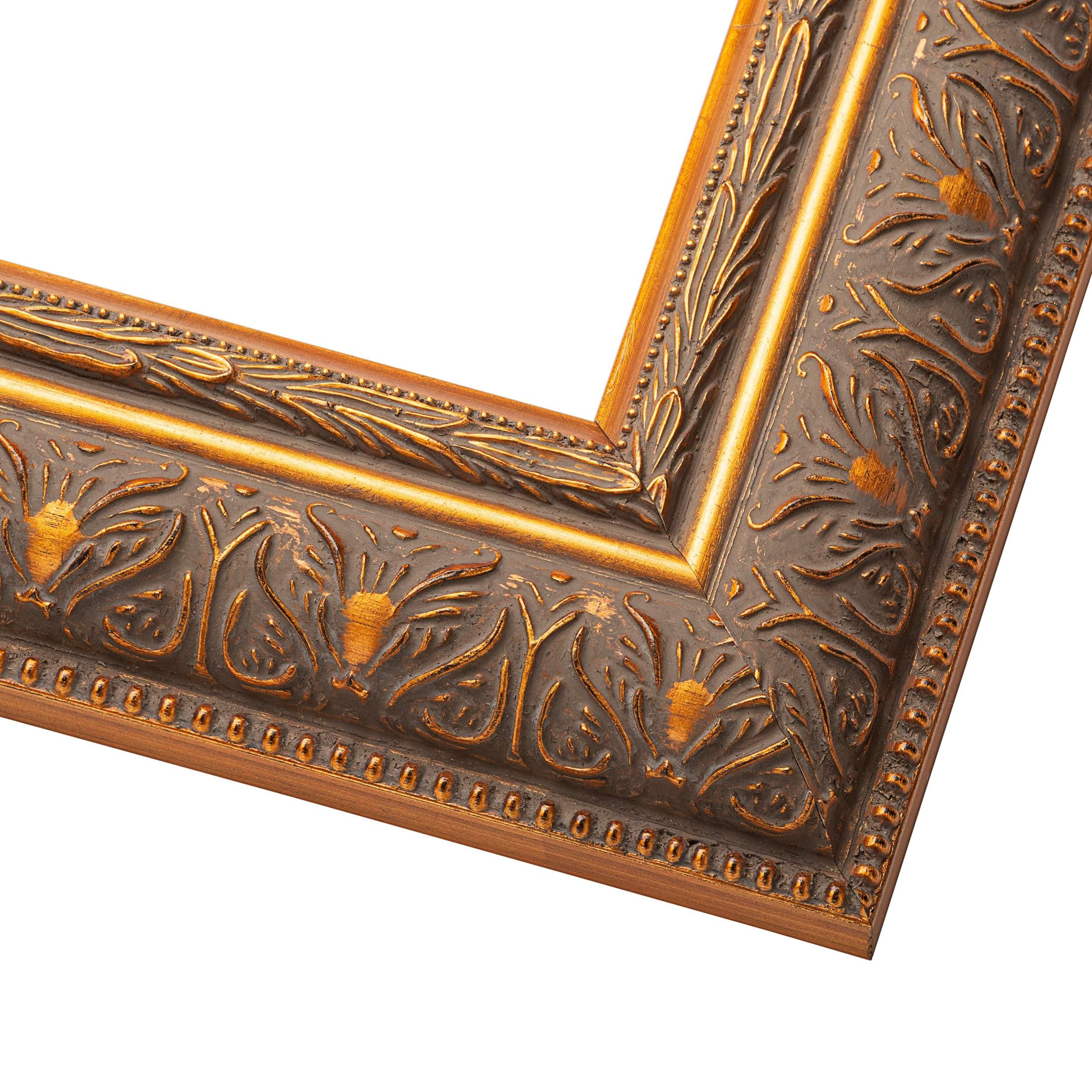 Square Museum Gold Picture Frame Uv Acrylic Foam Board Backing Hanging Hardware