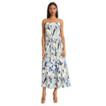 Square Neck Sleeveless Tiered Maxi Dress With Spaghetti Straps And Back Zipper