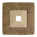 Square Sandstone Wall Decor With Ribbed Details Large Brown And Beige