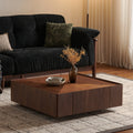 Square Side Table Sofa Table With Drawers Walnut Center Table Coffee Table End Table For Living Room