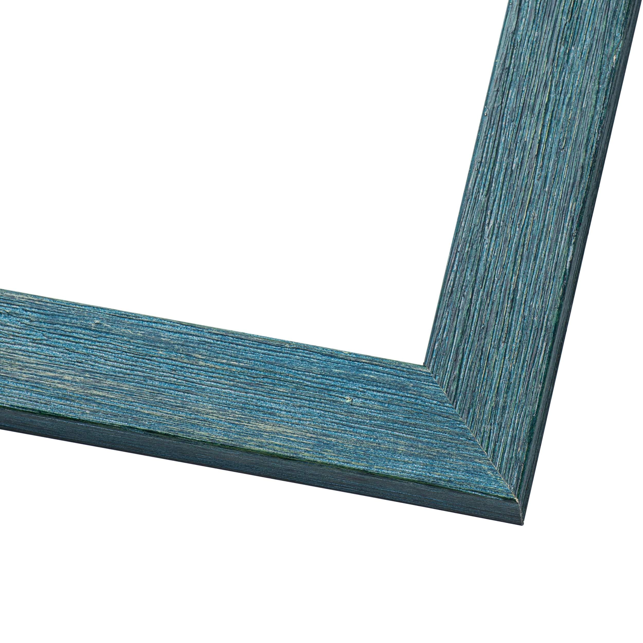 Square Simple Blue Picture Frame Uv Acrylic Foam Board Backing Hanging Hardware