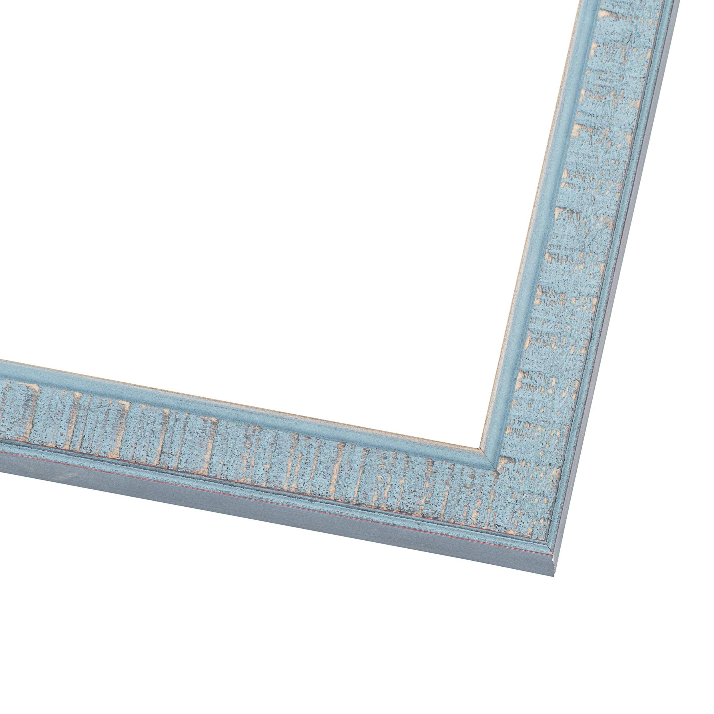 Square Textured Blue Picture Frame Uv Acrylic Foam Board Backing Hanging Hardware