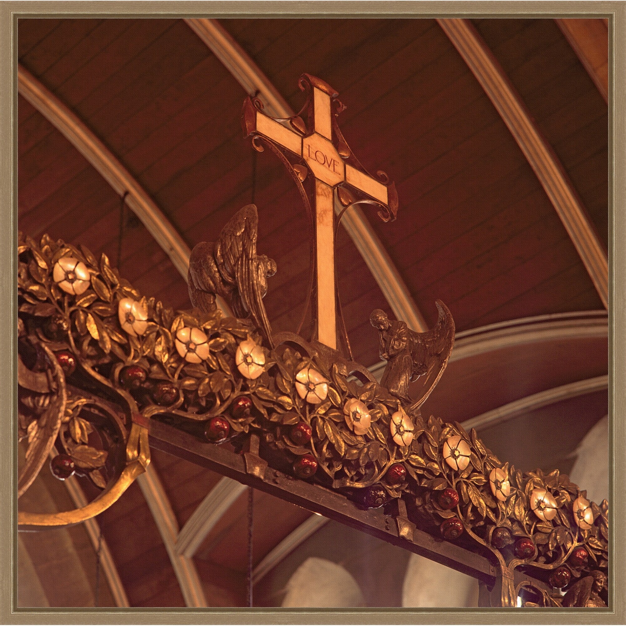 St Marys Church Screen Top Framed Canvas Wall Art Print
