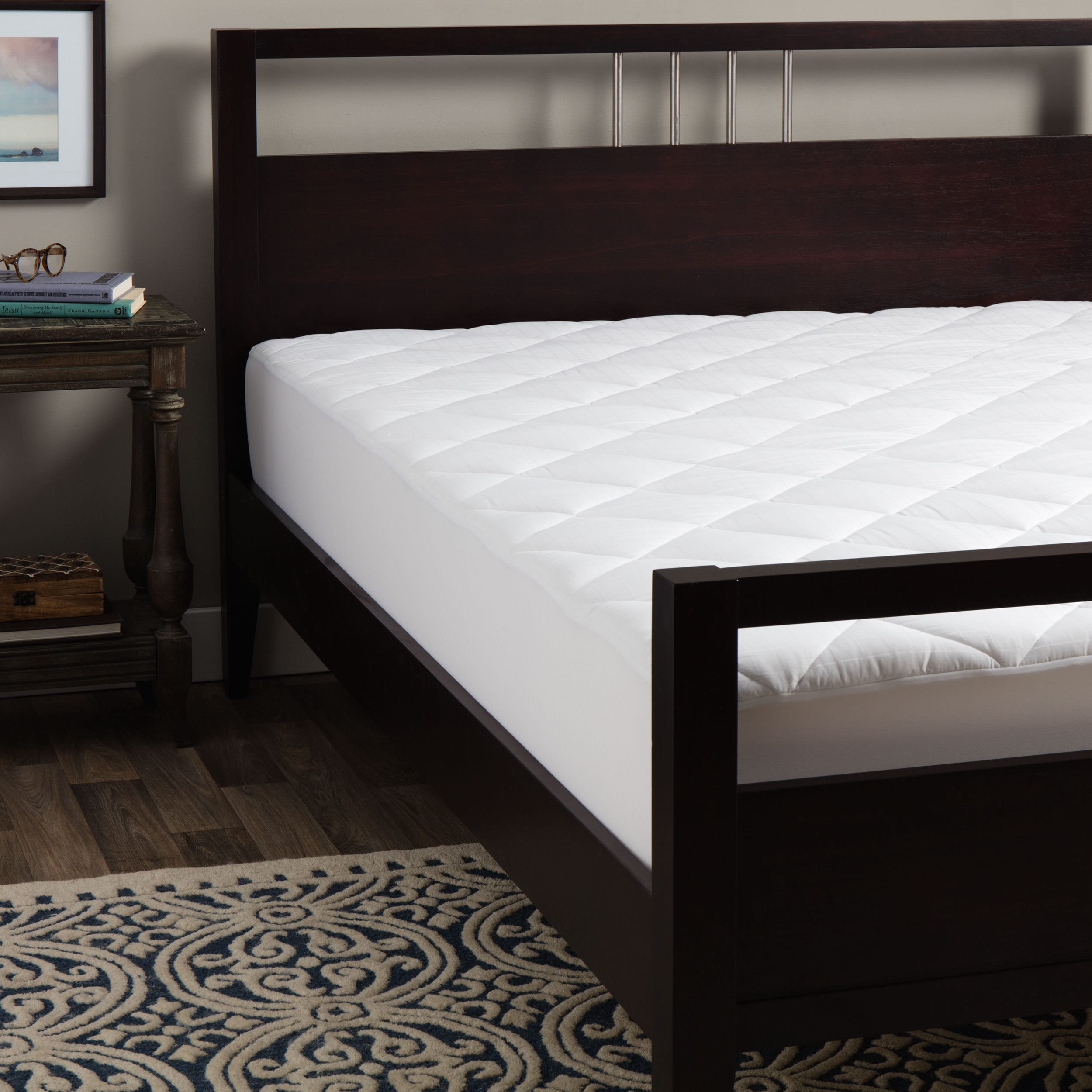 St. James Home 250 Thread Count Stain Resistant Mattress Pad White
