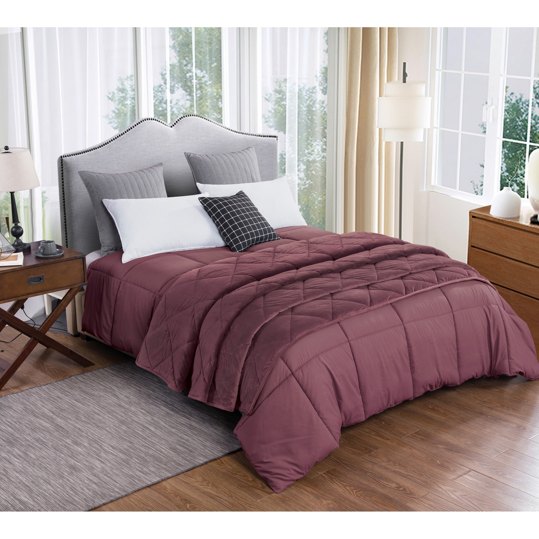 St. James Home Microfiber Comforter And Velvet Blanket Set