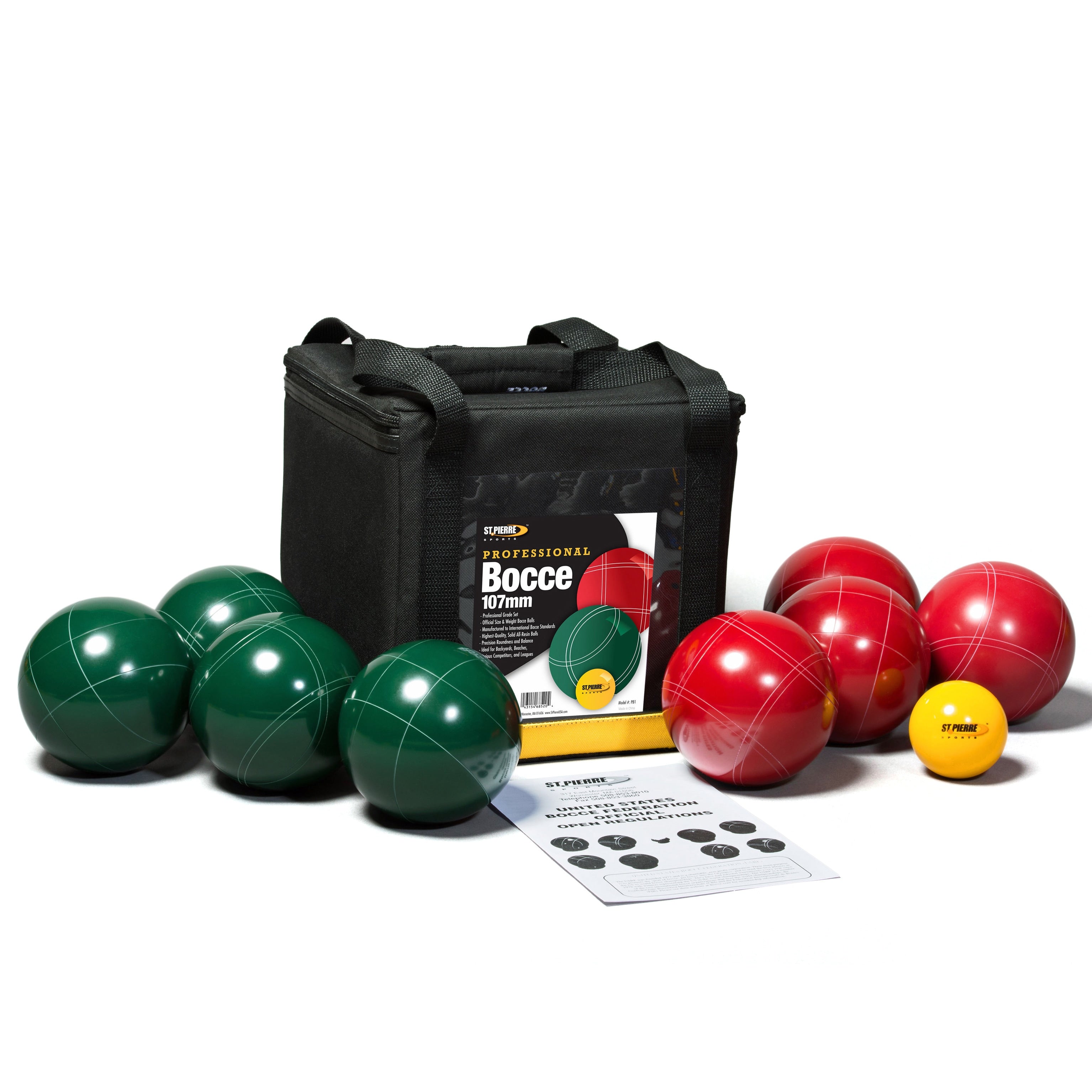 St. Pierre Sports 107Mm Professional Bocce Set With Nylon Bag