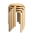 Stackable Bentwood Stool Set Of 4 18 Round Stacking Backless Nesting Stools Anti Slip Felt Pad School Chairs