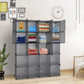 16 20 Cube Organizer Stackable Plastic Cube Storage Shelves Design Modular Closet Cabinet With Hanging Rod