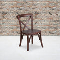 Lancaster Home Kids Mahogany Finish Wood Cross Back Stacking Chair
