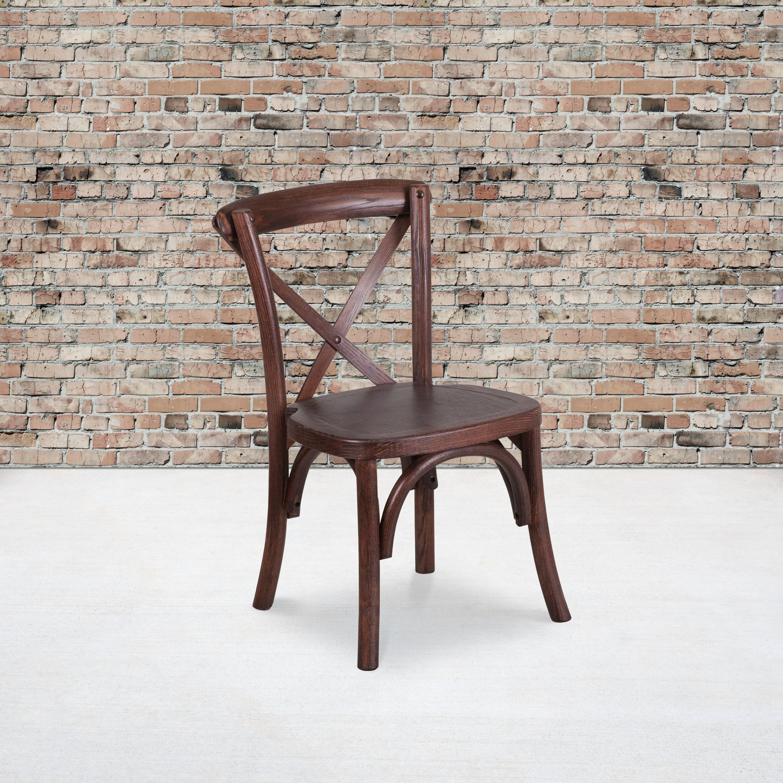 Lancaster Home Kids Mahogany Finish Wood Cross Back Stacking Chair