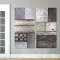 Stacked 1 2 Abstract Textured Metallic Hand Painted Wall Art