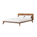 Stacy Full Size Bed W Panel Headboard Angled Legs Walnut Brown Wood