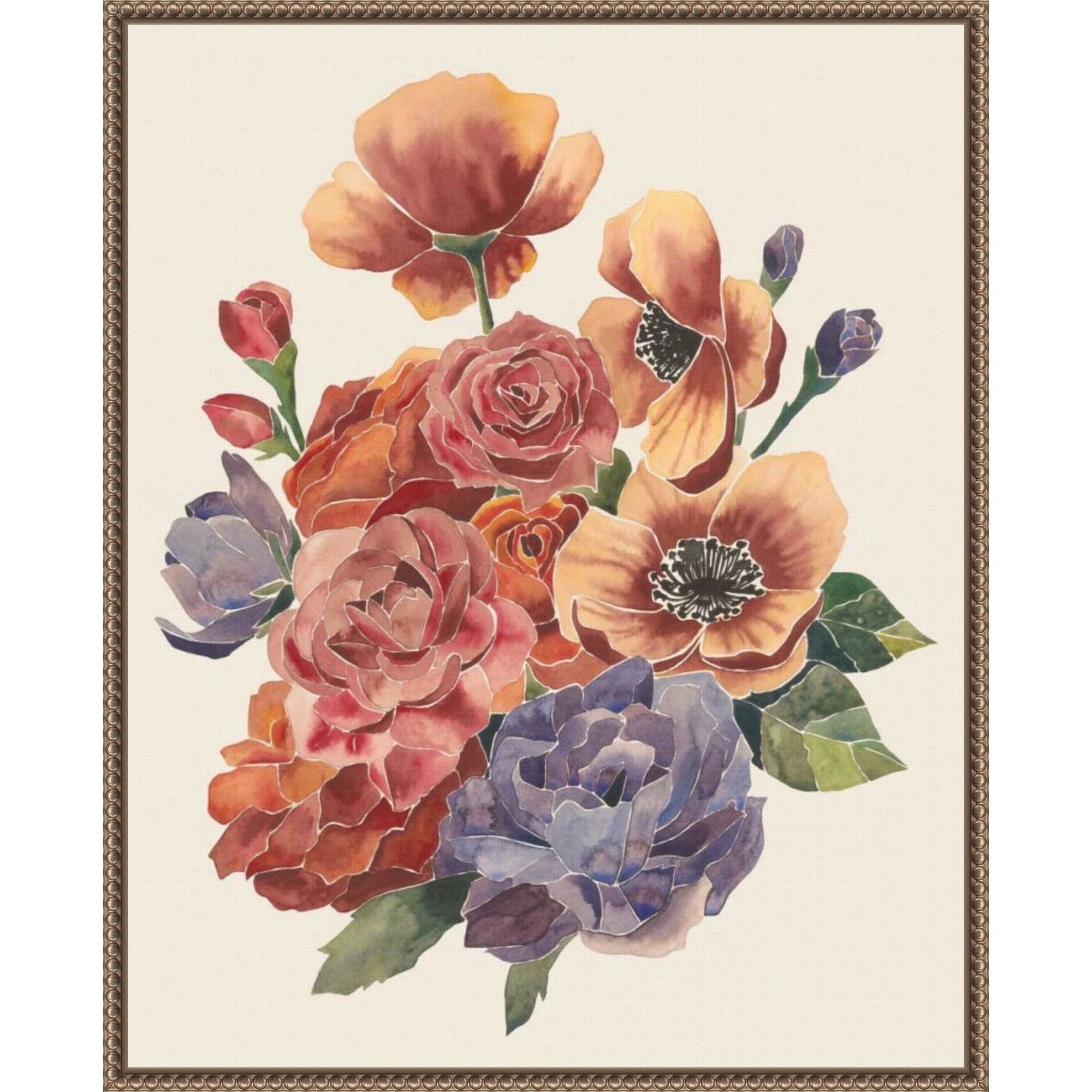 Stained Glass Posy No. 2 By Grace Popp Framed Canvas Wall Art Print