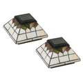 Stained Glass Wellington Solar Post Cap Set Of 2