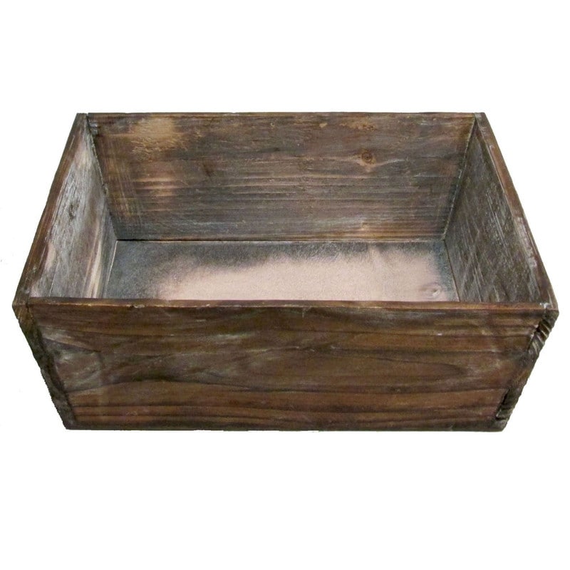 Stained Brown Washed Wood Tray