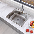 Stainless Steel 25 Inch Self Rimming 4 Hole Single Bowl Kitchen Sink