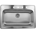 Stainless Steel 33 Inch Self Rimming Drop In Single Bowl Kitchen Sink