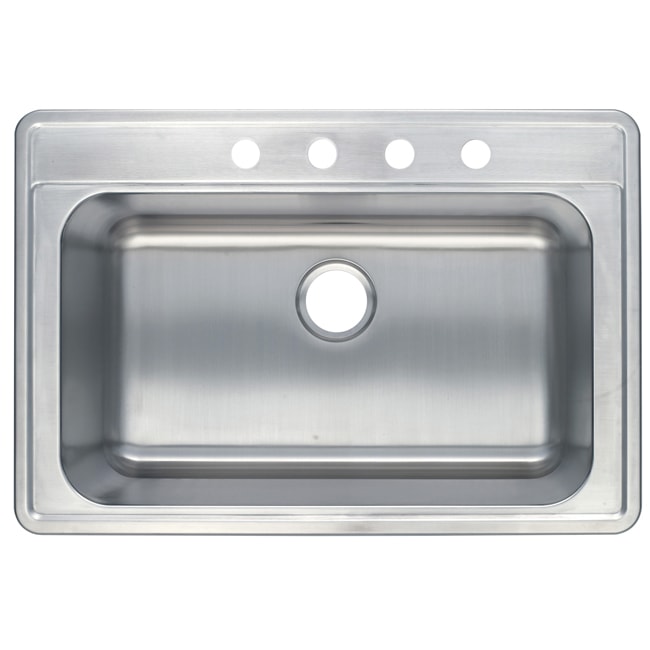 Stainless Steel 33 Inch Self Rimming Surface Mount Kitchen Sink