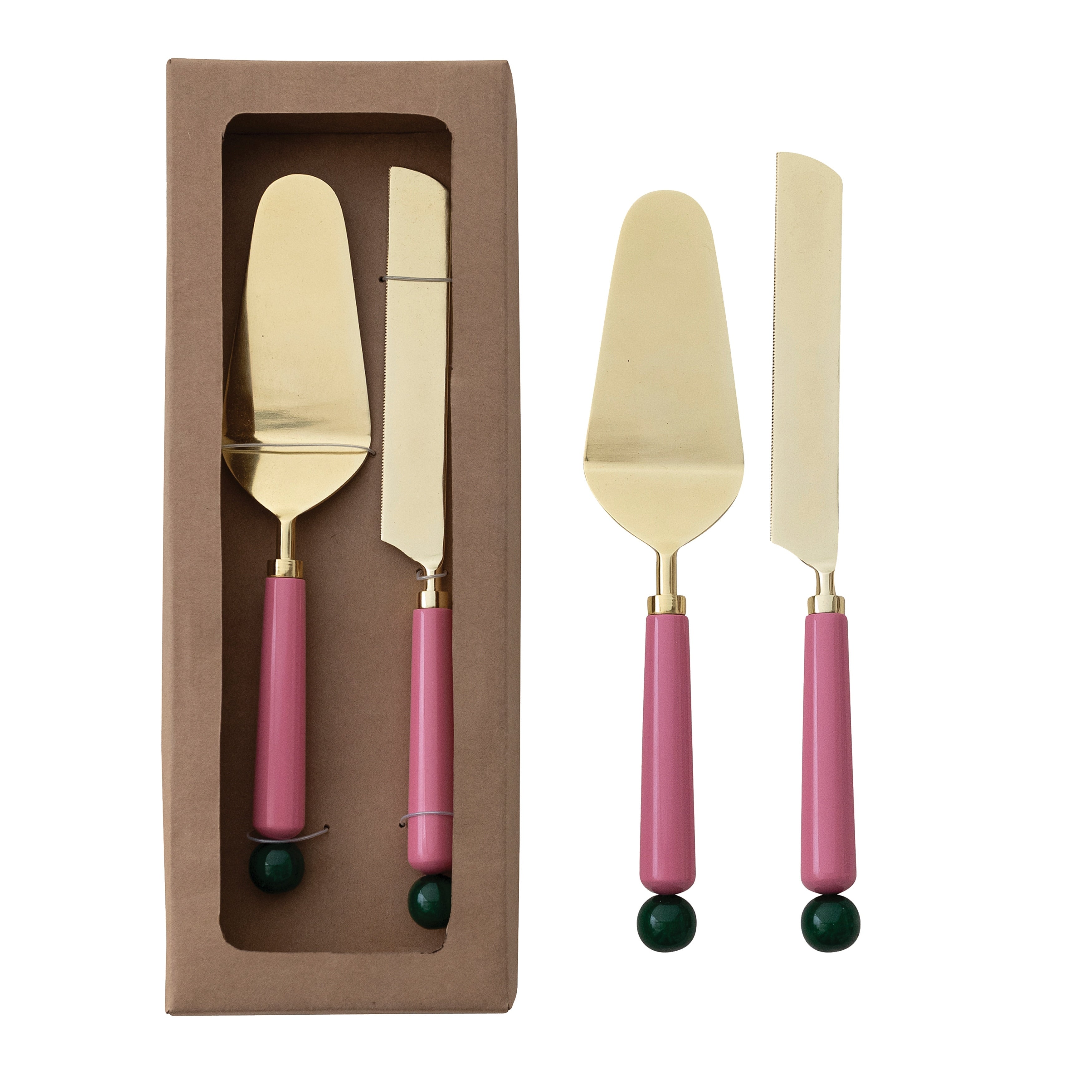 Stainless Steel Cake Server Set With Resin Handles 12.0 L X 1.0 W X 1.0 H