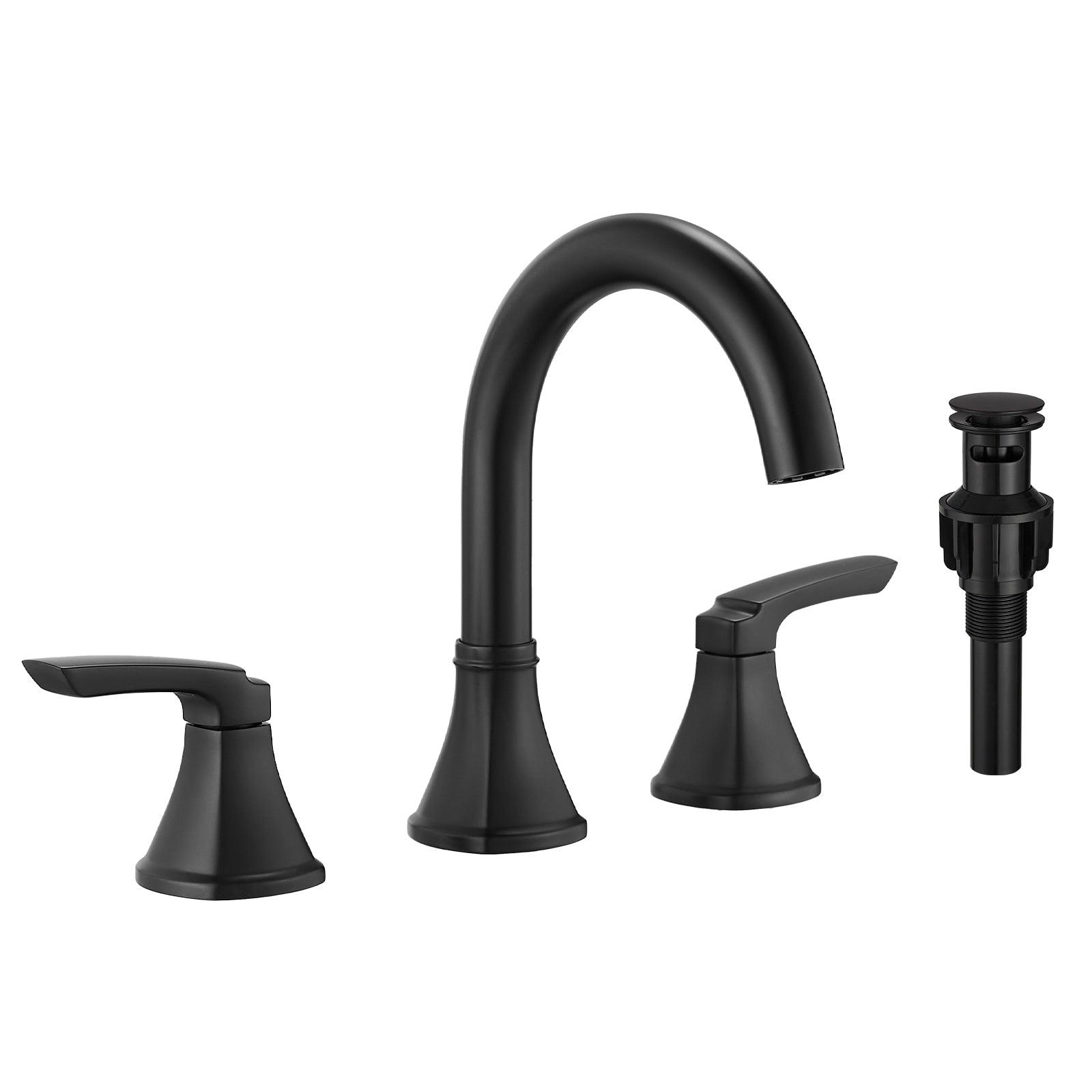 Stainless Steel Faucets 8 Inch Widespread Sink Faucet Double Lever Handle Faucet Basin Mixer Tap Faucet With Pop Up Drain