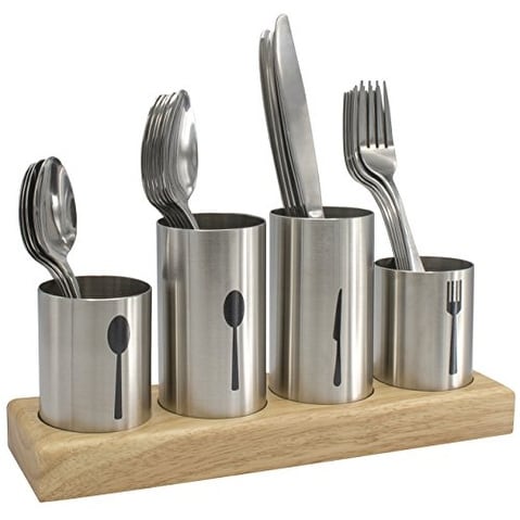 Stainless Steel Flatware Organizer Caddy With Base