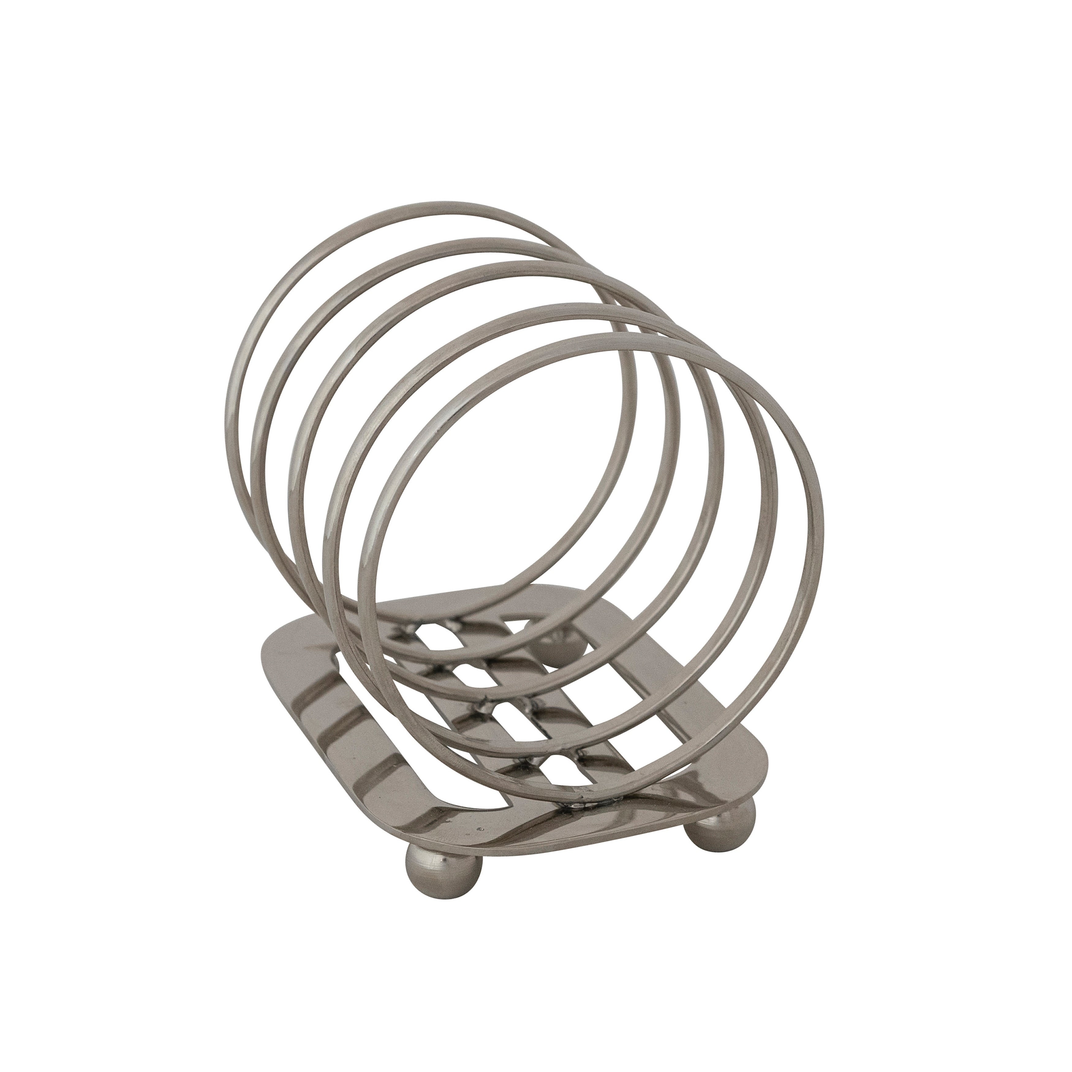 Stainless Steel Toast Rack With 4 Sections And Ball Feet 5.0 L X 2.75 W X 4.0 H