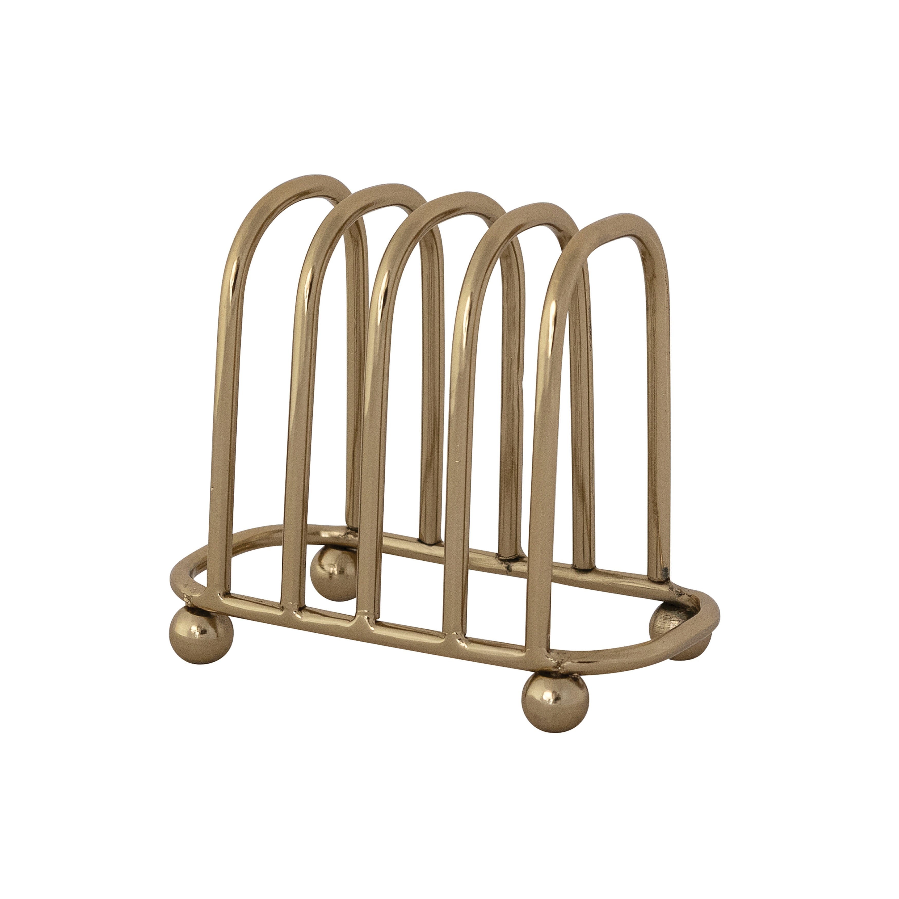 Stainless Steel Toast Rack With 4 Sections And Ball Feet 5.0 L X 2.75 W X 4.0 H