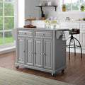 Stainless Steel Top Kitchen Cart Island In Vintage Grey