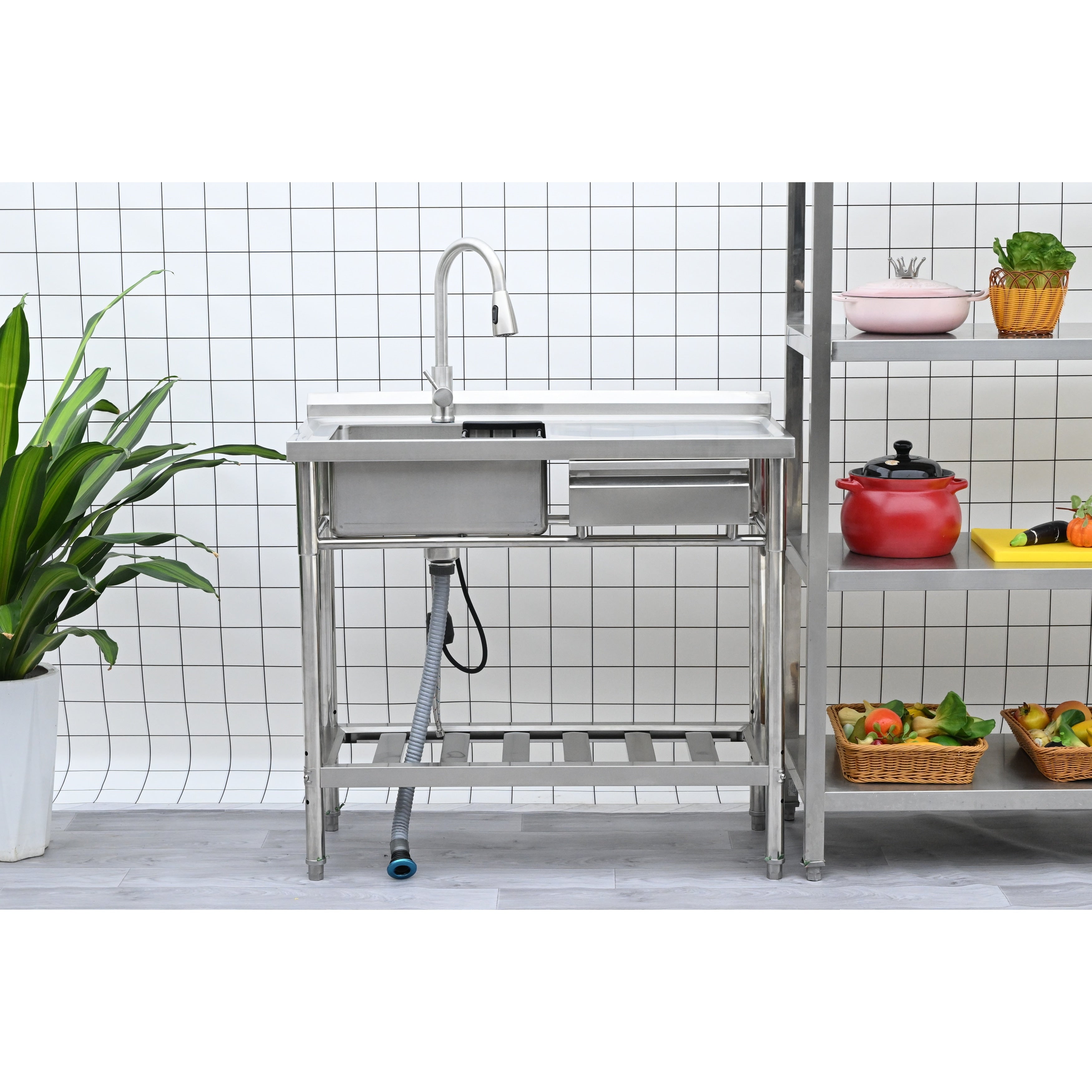 Stainless Steel Utility Sink Freestanding Sink 3