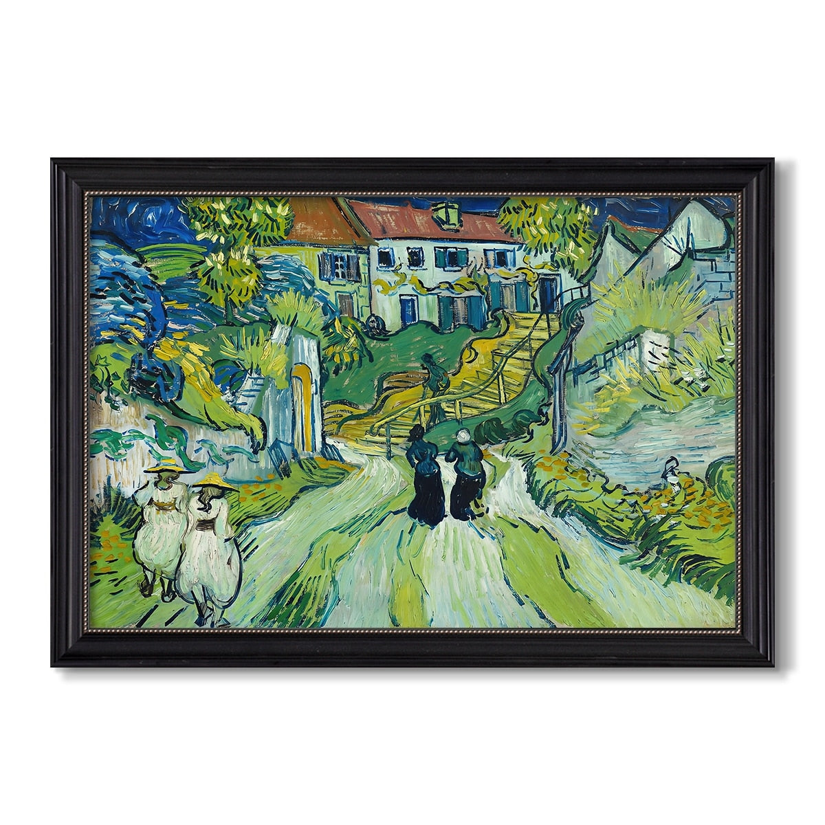 Stairway At Auvers 1890 Vincent Van Gogh Custom Framed Canvas