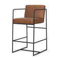 Stamford 36.5 Light Beige Upholstered Seat W Wood Back Metal Frame Counter Stool