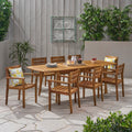 Stamford Outdoor 8 Seater Expandable Acacia Wood Dining Set By Christopher Knight Home