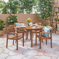 Stamford Outdoor 5 Piece Acacia Wood Dining Set By Christopher Knight Home