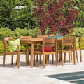 Stamford Outdoor 7 Piece Rectangle Acacia Wood Dining Set By Christopher Knight Home